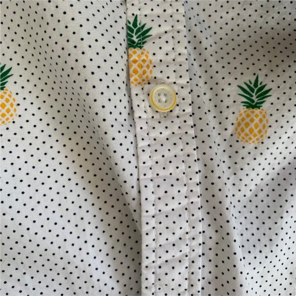 Denim & Flower Ricky Singh Swiss Dot Pineapple Button Up Shirt L - Picture 3 of 5